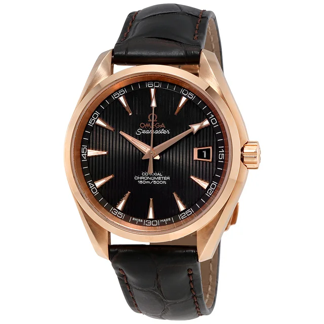 Omega Seamaster Brown Dial Mens Watch 231.53.42.21.06.001 in gold|brown|pink|red Leather from Jomashop.com