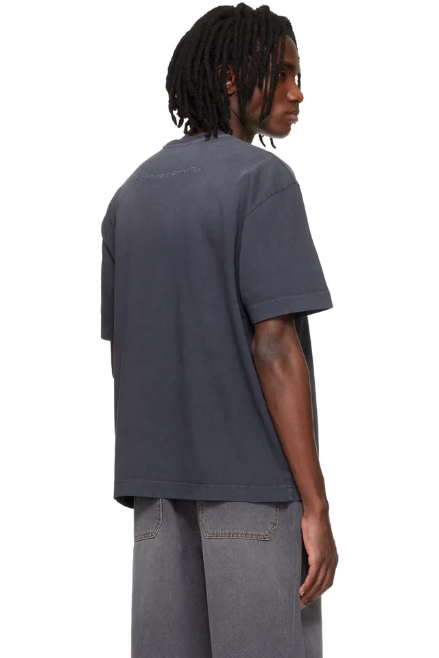 Solid Homme Gray Dropped Shoulder T-shirt, photo 3 of 4 from SSENSE