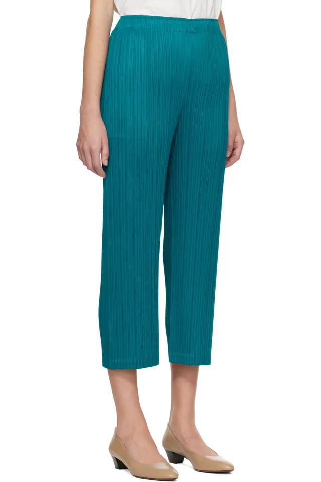 PLEATS PLEASE ISSEY MIYAKE Blue Monthly Colors October Trousers, photo 2 of 4 from SSENSE