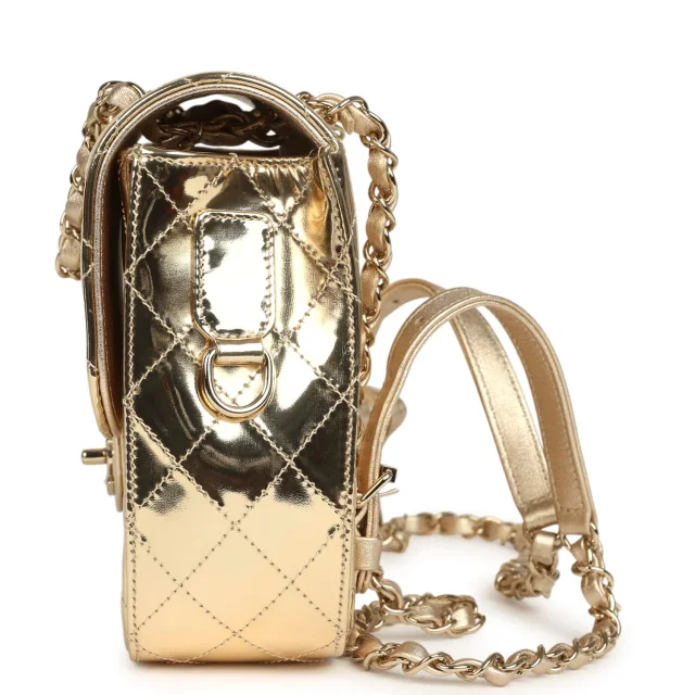 Chanel "Hollywood Boulevard" Backpack in Gold Calfskin from Madison Avenue Couture, photo 5 of 12