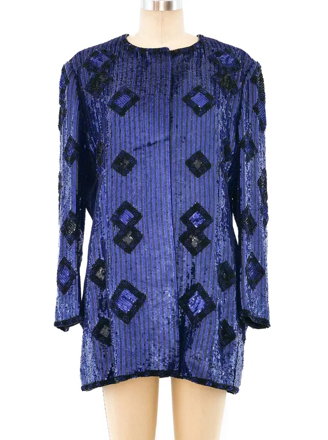 Escada Sapphire Sequin Jacket from Arcade Vintage