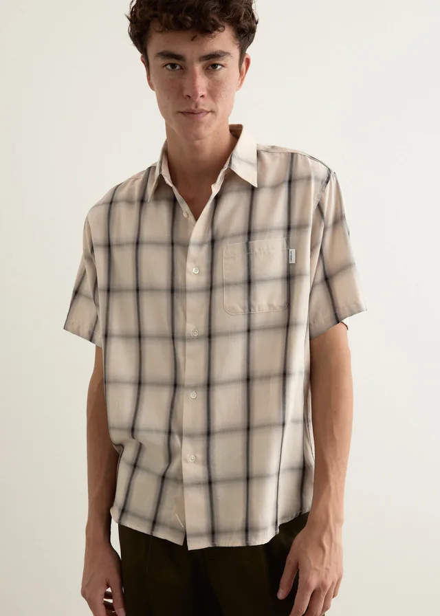 Saturdays NYC Bruce Ombre Check Short Sleeve Shirt in White from Incu, photo 1 of 1