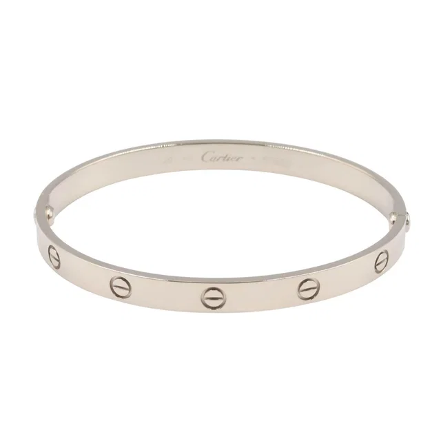 Cartier Love Au750 White Gold Bracelet Size 20 in White from LuxUness
