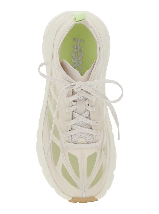 HOKA Sneaker 'Mafate Speed 4 Lite' Low Top with Mesh Inserts in Tech Fabric White Unisex in White, photo 5 of 5 from Gaudenzi Boutique