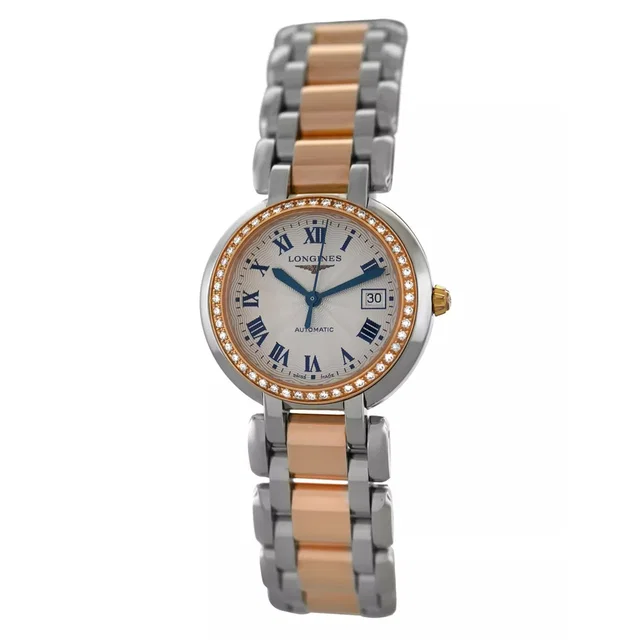 Longines Primaluna Automatic Diamond White Dial Ladies Watch L8.113.5.79.6 in blue|pink|white|silver|gold|gray from Jomashop.com
