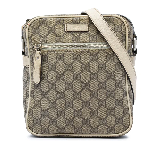 Beige Gucci GG Supreme Crossbody in Beige Coated canvas from Designer Revival