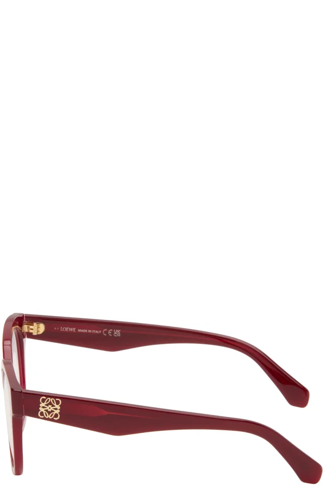 LOEWE Red Anagram Glasses, photo 3 of 4 from SSENSE