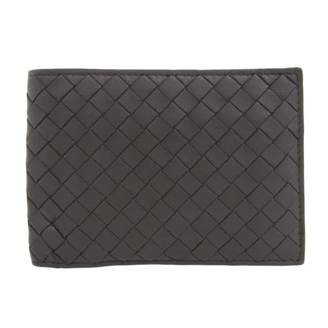 Bottega Veneta Leather Bifold Wallet Dark Brown in Brown Leather from LuxUness