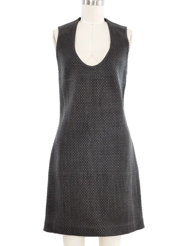 2021 Bottega Veneta Quilted Brown Leather Dress in Brown Leather from Arcade Vintage
