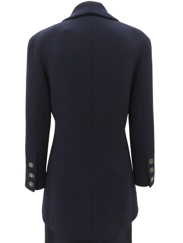 Chanel Wool CC Mark Button Setup #36 Navy in Navy Wool from VINTAGE QOO TOKYO, photo 2 of 2