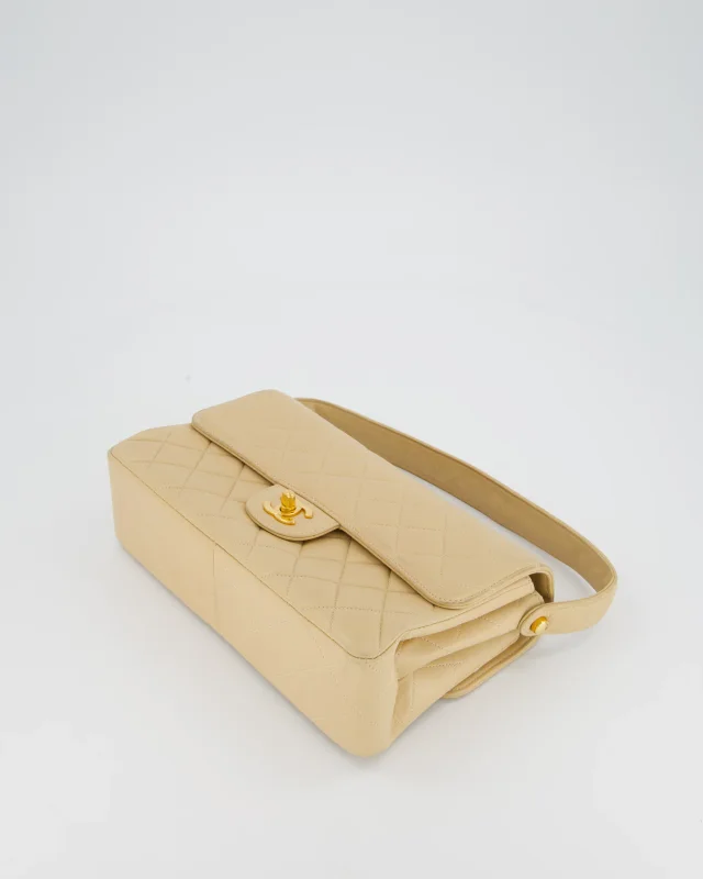 Chanel Vintage Medium Double-Sided Flap Bag in Beige Lambskin from Sellier, photo 16 of 18