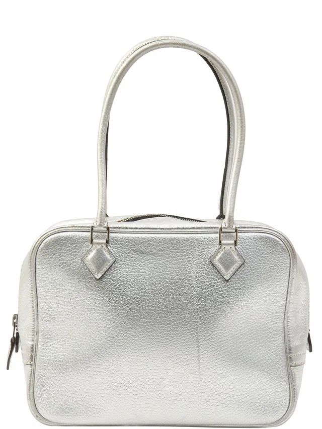 Hermès 2004 Mini Pleume 20 Argent in Silver Goatskin from VINTAGE QOO TOKYO