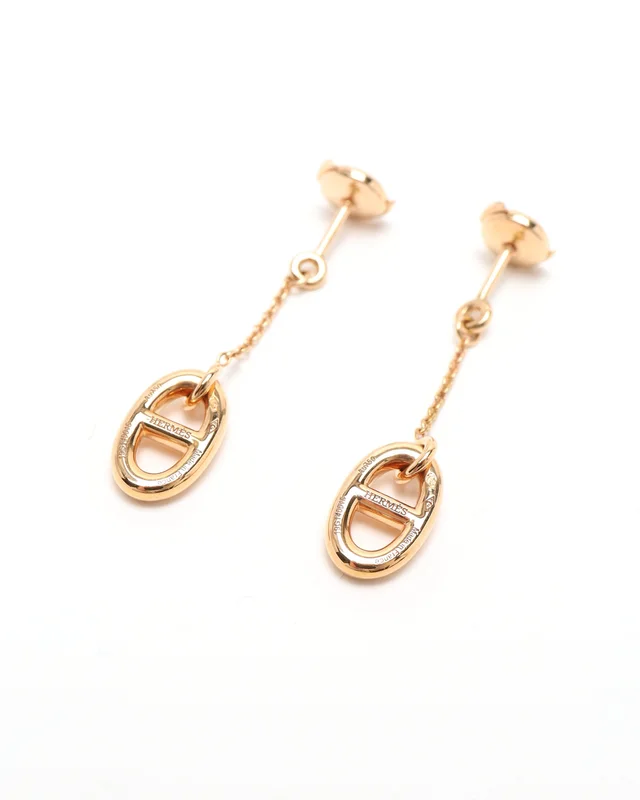 Hermès Farandole 18kt Rose Gold Earrings in Pink from A Retro Tale, photo 3 of 3