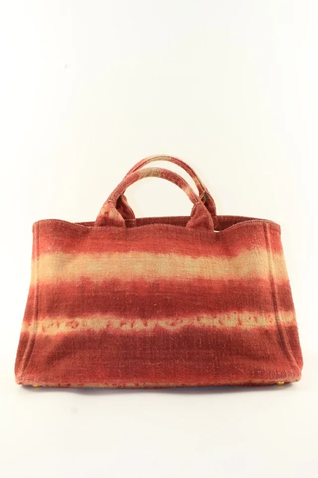 Prada Rare Striped Ombre Tie Dye Canapa Tote in Leather from Bagriculture