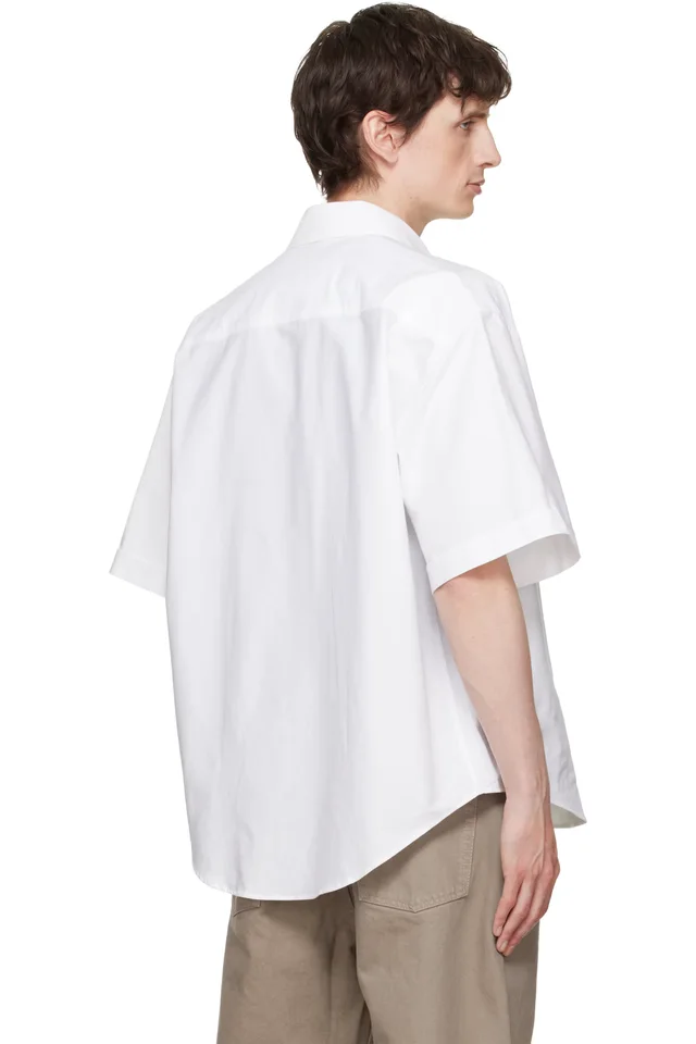 AMI Paris White Boxy Embroidered 'Ami de Coeur' Shirt, photo 3 of 4 from SSENSE
