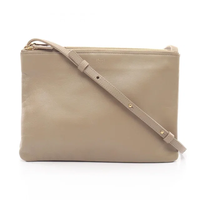 Celine Shoulder Bag Trio Large Gray Leather in Grey Leather from The Reluxe
