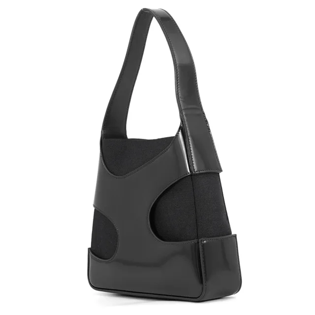 Ferragamo Cutout Handbag Black213487 Patent Leather Canvas in Patent leather from GALLERY RARE, photo 2 of 14
