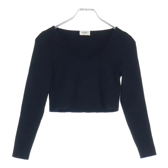 Celine Triomphe Short Cropped Top Black Retro in Black from The Reluxe