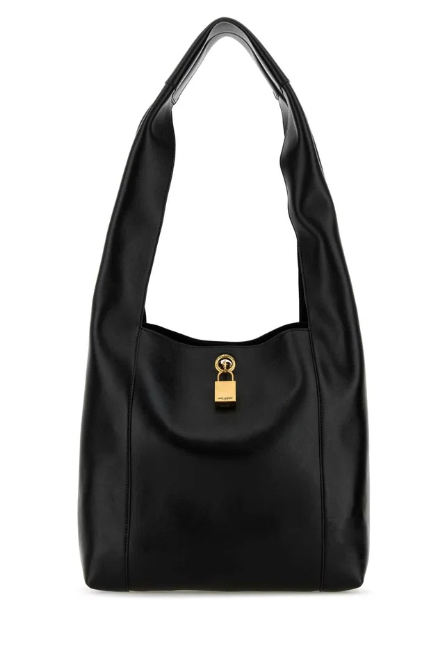 Saint Laurent Tanger Shoulder Bag — Black in Black Calfskin from HEWI