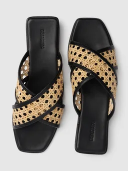 Bembien Sandals with crossed straps in 50% Cow, 50% Rattan, photo 3 of 4 from LUISAVIAROMA