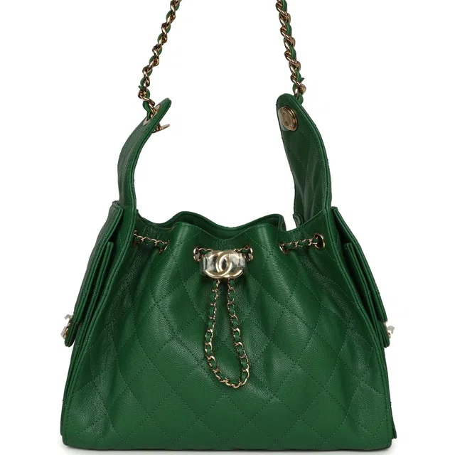 Chanel Small 25 Hobo Bag Green Caviar Gold Hardware in Green Caviar leather from Madison Avenue Couture