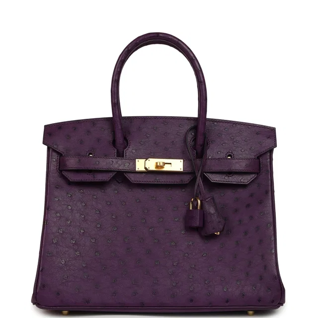 Hermès Birkin 30 Violet Ostrich Gold Hardware in Purple Ostrich from Madison Avenue Couture