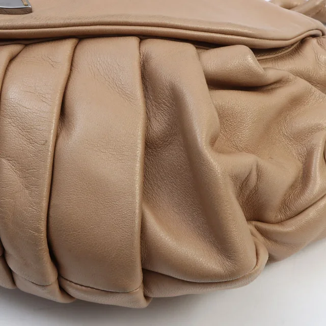 Chanel Around 2004 CC mark plate hoop shoulder bag Beige from VINTAGE QOO TOKYO, photo 10 of 11