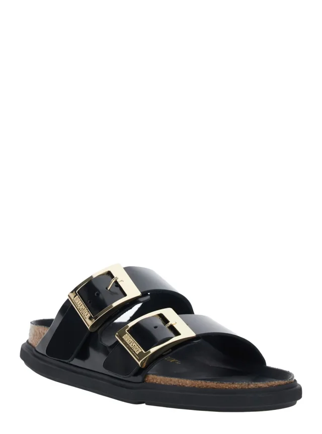 BIRKENSTOCK 'Arizona' Black Sandals with Buckle Closure in Leather Woman in Black 100% Leather, photo 3 of 8 from Gaudenzi Boutique
