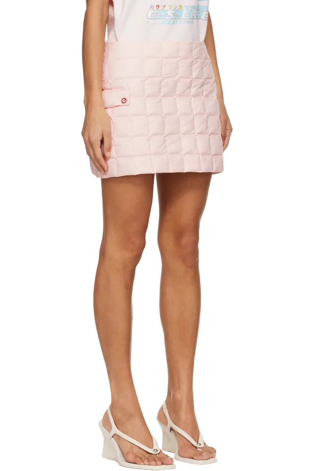 Casablanca Pink Nylon Quilted Miniskirt, photo 2 of 4 from SSENSE