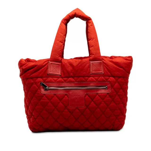 Red Chanel Medium Quilted Nylon Coco Cocoon Tote in Red Nylon from Designer Revival, photo 1 of 1