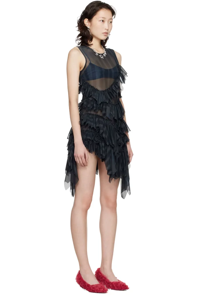 Collina Strada Black Nettle Minidress, photo 2 of 4 from SSENSE