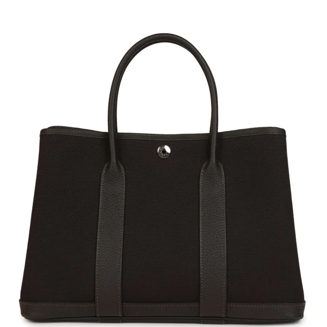 Hermès Garden Party 30 Ebene Negonda Palladium Hardware in Brown Leather from Madison Avenue Couture, photo 4 of 8