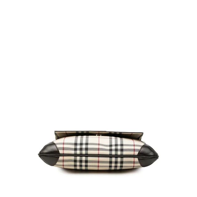 Beige Burberry House Check Canvas Flap Crossbody in Beige Canvas from Designer Revival, photo 3 of 6