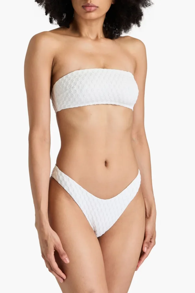 Zimmermann Raie Textured Bandeau Bikini Top, photo 7 of 10 from THE OUTNET