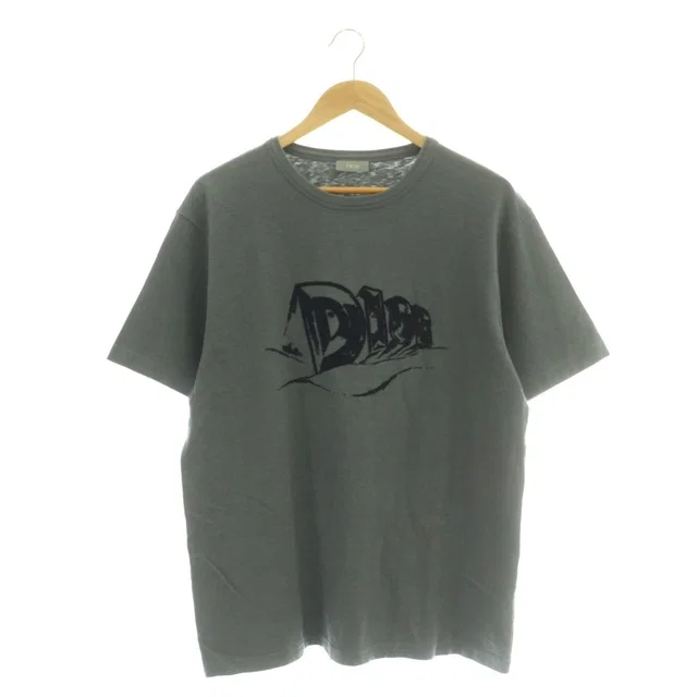 Dior Homme Slab Cotton Jersey T-Shirt Logo Short Sleeve XL Gray SY in Grey from The Reluxe