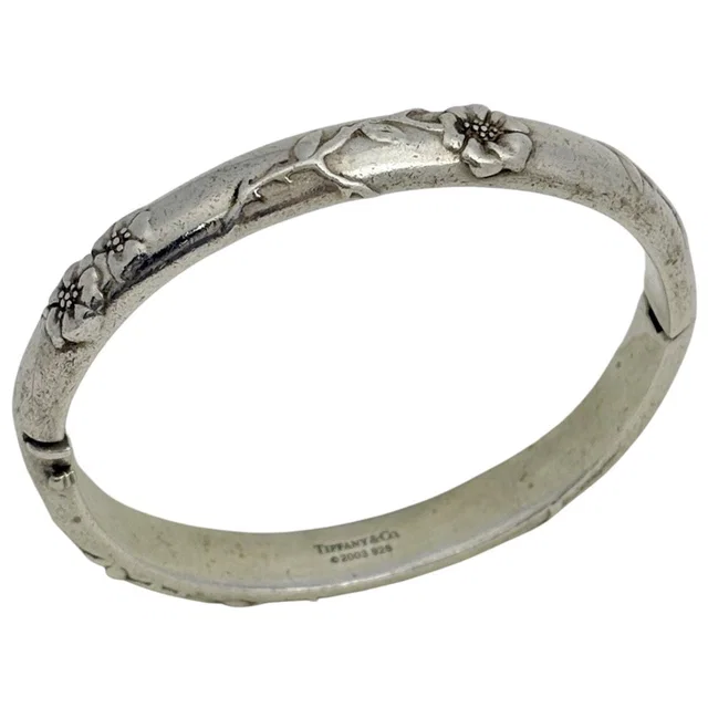 Tiffany & Co. Bangle Nature Rose Hinge 925 Sterling Silver Bracelet in Pink from The Reluxe