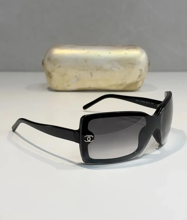 Chanel Cc Mask Sunglasses 5065 Logo Black Rapper in black from Grailed, photo 1 of 1