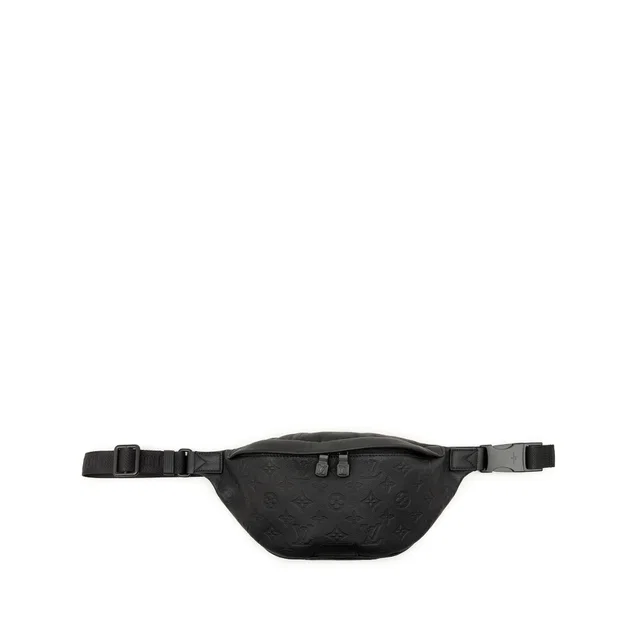Black Louis Vuitton Monogram Shadow Discovery Bumbag Belt Bag in Black Leather from Designer Revival