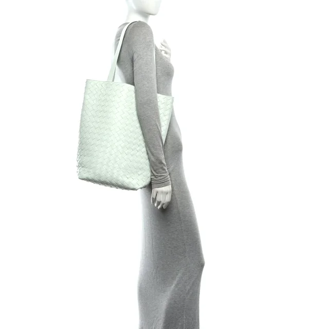 Bottega Veneta Intrecciato Small Tote Bag Glacier in Calfskin from FASHIONPHILE, photo 2 of 11