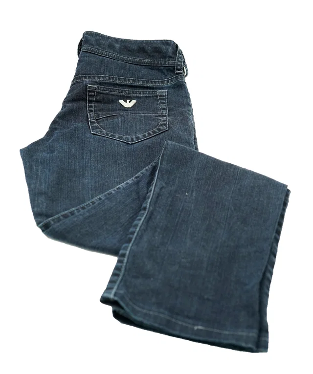 Giorgio Armani Jeans Vintage Navy Blue Denim Slim Leg Jeans in Navy Denim from Luxury Promise