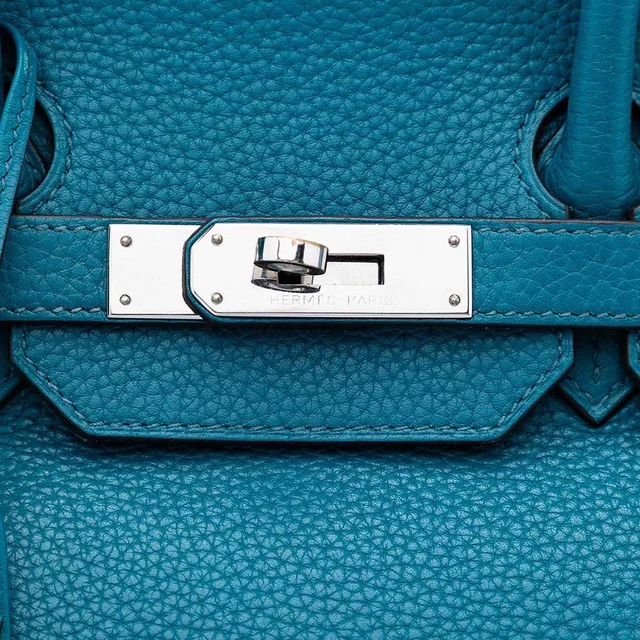 Hermès Birkin 35 Clémence Mykonos / Bleu Izmir in Blue, Multicolour Clemence leather from SACLÀB, photo 5 of 6