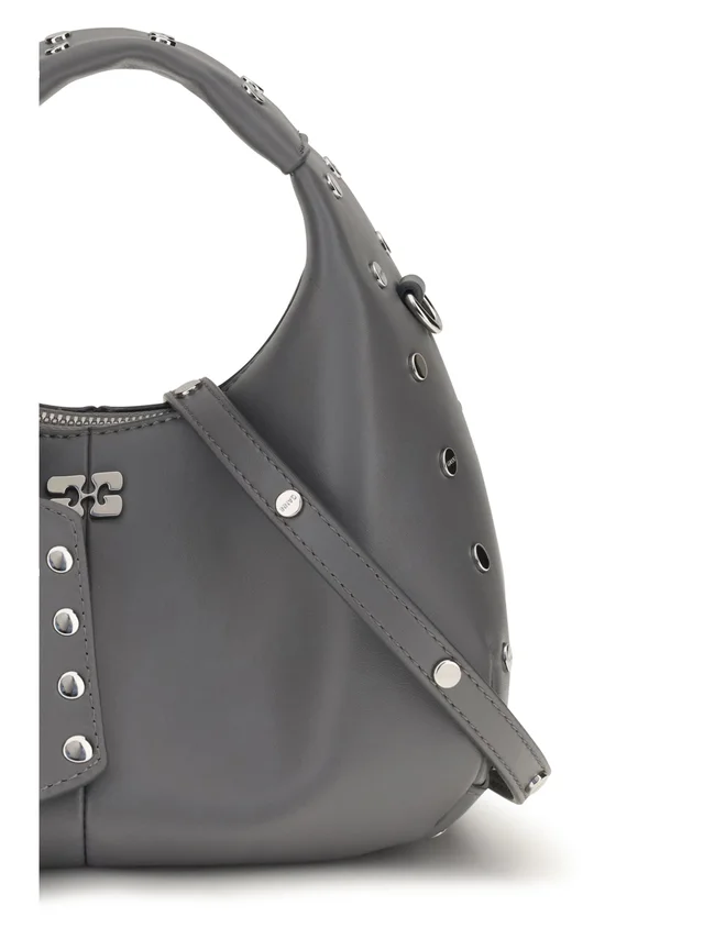 GANNI Studded Hobo Bag — Gray in Grey Leather from HEWI, photo 2 of 2