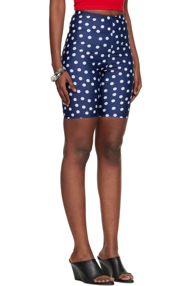 Jean Paul Gaultier Navy 'The Polka-Dot' Shorts, photo 2 of 4 from SSENSE