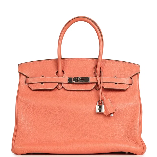 Hermès Birkin 35 Crevette Clemence Palladium Hardware in Clemence leather from Madison Avenue Couture