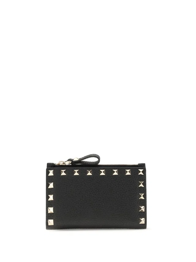Valentino Garavani Card Wallet — Black Calf Leather Bos Taurus in Black Calfskin from HEWI