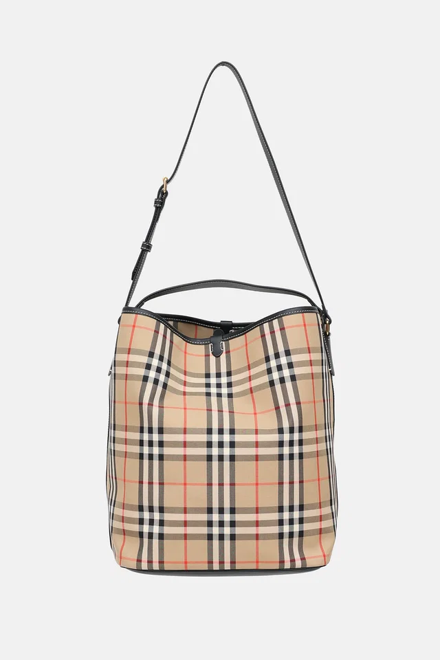 Burberry Archive Check Ashby Bucket Bag in Canvas from VSP Consignment