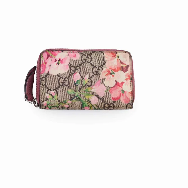Gucci GG Supreme Blooms Zip Around Wallet in Canvas from The Purse Affair