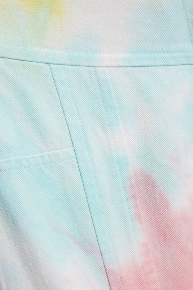 LoveShackFancy Tao High-Rise Tapered Jeans with Lace-Up Cuffs in Multicolor, photo 4 of 4 from THE OUTNET