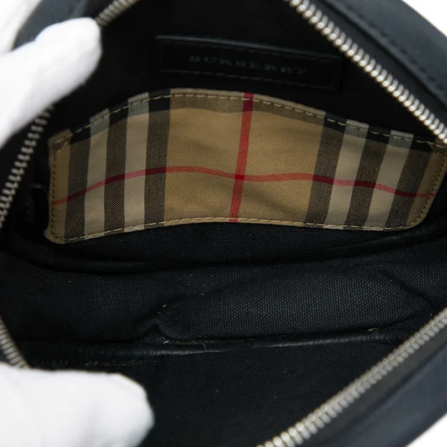 Beige Burberry House Check Canvas and Calfskin Cartoon Print Round Crossbody in Beige Calfskin from Designer Revival, photo 4 of 5