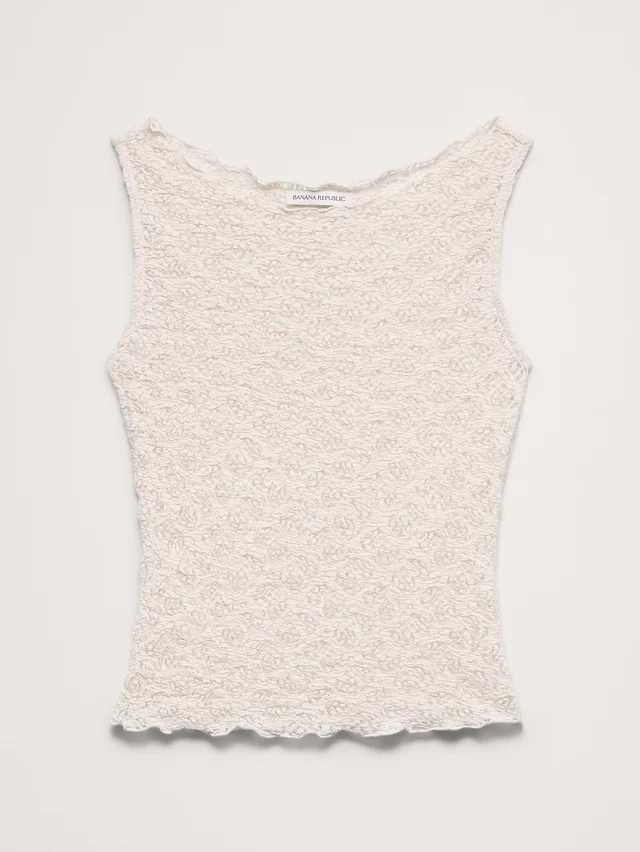 Banana Republic Lace Boatneck Tank in Cream White, photo 4 of 4 from Banana Republic (US)